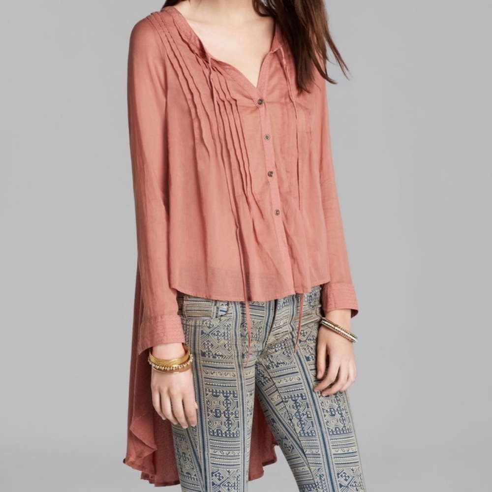Free People - Rust Orange Long Sleeve Top